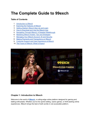 The Complete Guide to 99exch