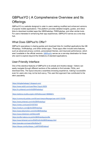 GBPlusYO | A Comprehensive Overview and Its Offerings