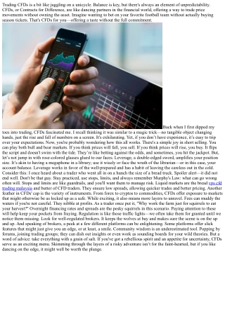 A Rollercoaster Ride through CFD Trading: Unpacking the Intricacies