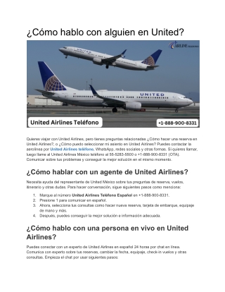 ¿Cómo hablo con alguien en United?