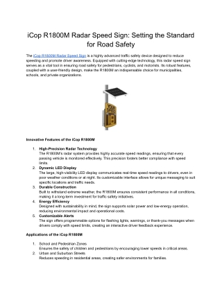 iCop R1800M Radar Speed Sign_ Setting the Standard for Road Safety