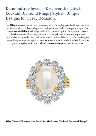 latest cocktail diamond rings