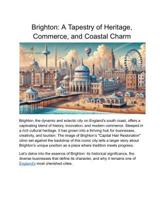 Brighton A Tapestry of Heritage Commerce and Coastal Charm
