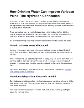 How Drinking Water Can Improve Varicose Veins_ The Hydration Connection