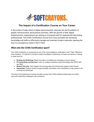 The Impact of a Certification Course on Your Career