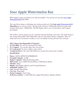 Sour Apple Watermelon Raz