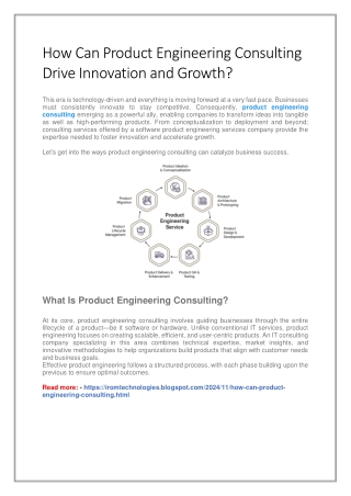 How Can Product Engineering Consulting Drive Innovation and Growth