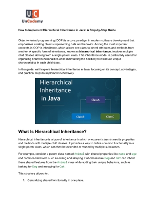 How to Implement Hierarchical Inheritance in Java: A Step-by-Step Guide