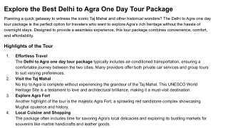 delhi to agra one day tour package