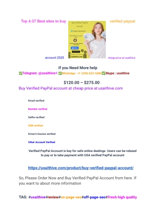 _Top 4.07 Best sites to buy verified paypal account 2025