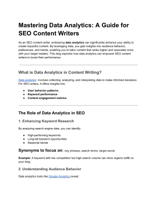 Data Analytics Training in Chandigarh