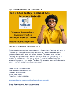 Top 9 Sites To Buy Facebook Ads Accounts