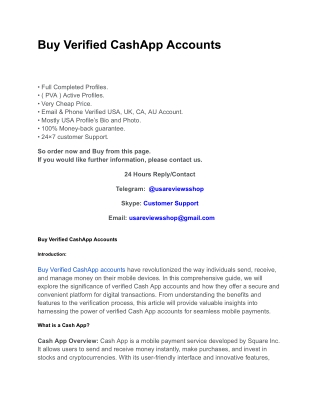 Buy Verified CashApp Accounts