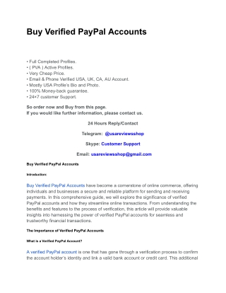 Buy Verified PayPal Accounts
