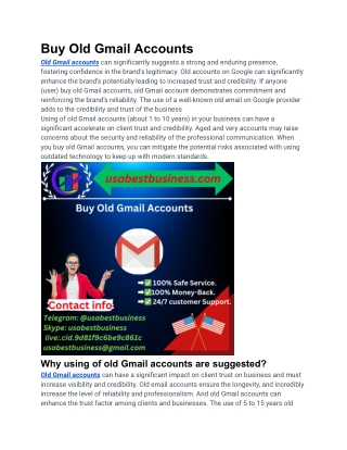 Buy Old Gmail Accounts