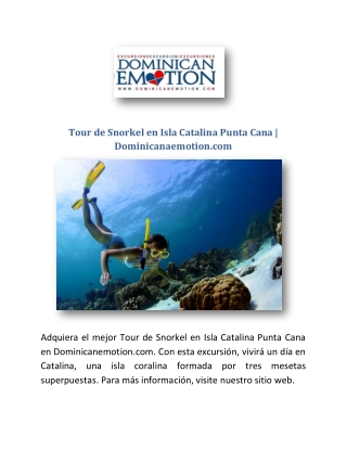 Tour de Snorkel en Isla Catalina Punta Cana