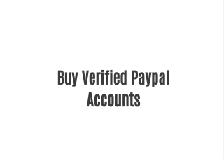 Buy Verified Paypal Accounts