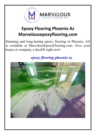Epoxy Flooring Phoenix Az Marvelousepoxyflooring.com