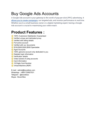 Buy Google Ads Accounts