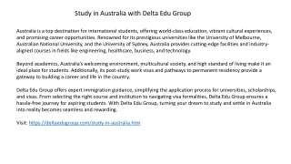 Explore Top Education Opportunities in Australia with Delta Edu Group's Expert