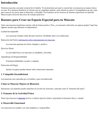 La Importancia de un Espacio Especial para tu Fiel Compañero