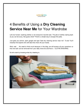 Dry Cleaning Service Near me