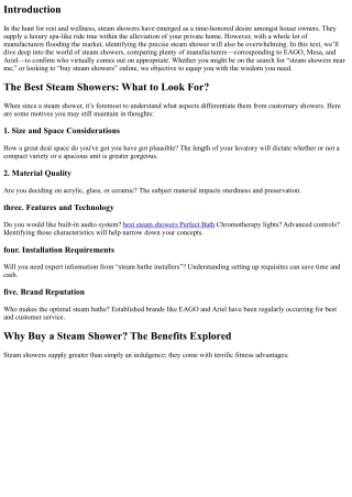 Comparing Different Brands of Steam Showers: Who Comes Out on Top?