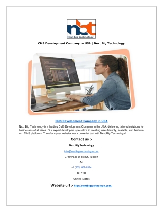 CMS Development Company in USA | Next Big Technology
