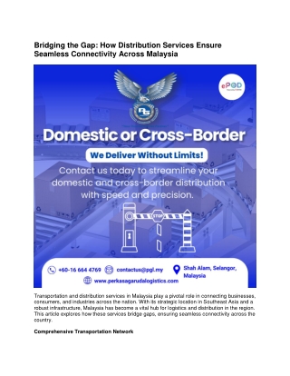 Bridging the Gap: How Distribution Services Ensure Seamless Connectivity Across