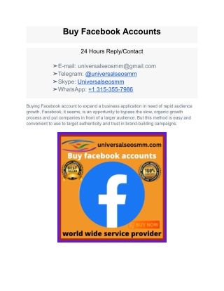 Buy Facebook Accounts