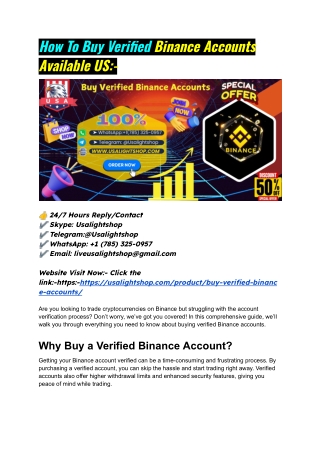 How To Buy Verified Binance Accounts Available US_-