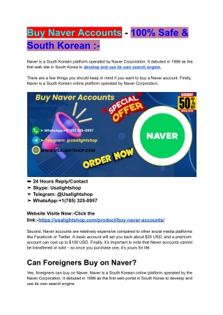 Buy Naver Accounts - 100% Safe & South Korean _-