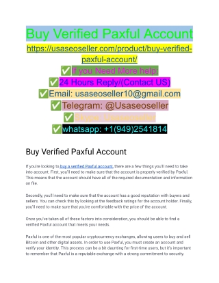 Buy Verified Paxful Account