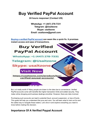 Buy Verified PayPal Account