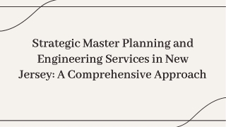 Comprehensive Master Planning & Engineering Services in NJ for Sustainable Devel