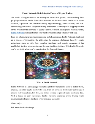 Unlock the Future of Crypto Trading with Funbit Exchange