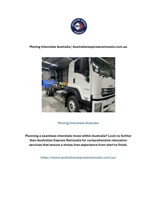 Moving Interstate Australia | Australianexpressremovals.com.au