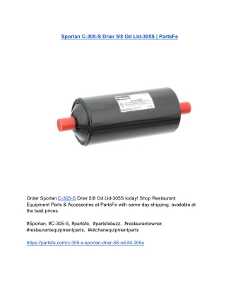 Sporlan C-305-S Drier 5_8 Od Lld-305S _ PartsFe