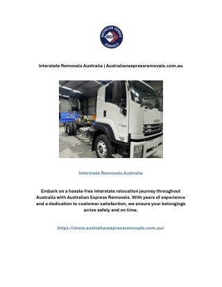 Interstate Removals Australia | Australianexpressremovals.com.au