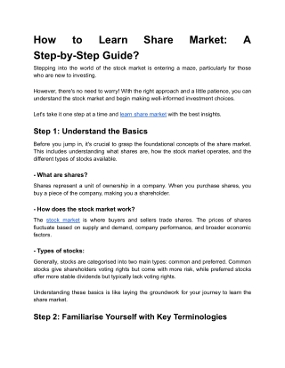 How to Learn Share Market_ A Step-by-Step Guide