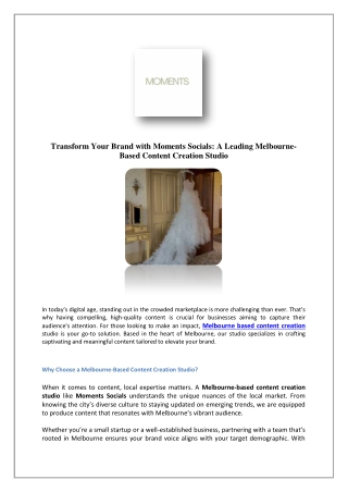 Wedding Photography Packages Melbourne | Moments Socials