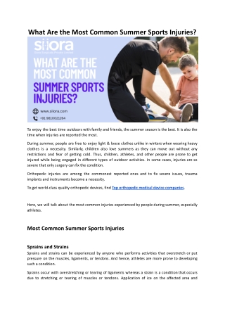 What Are the Most Common Summer Sports Injuries?