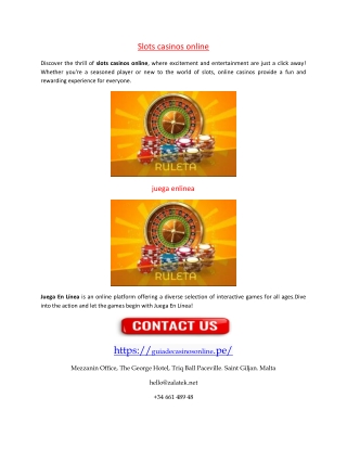 Slots casinos online