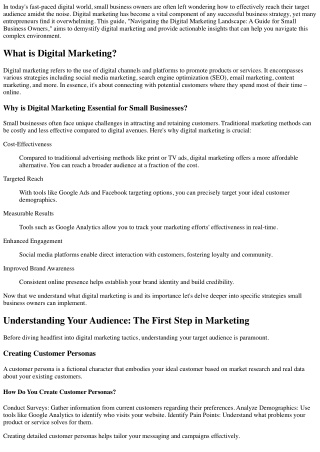 Navigating the Digital Marketing Landscape: A Guide for Small Business Owners