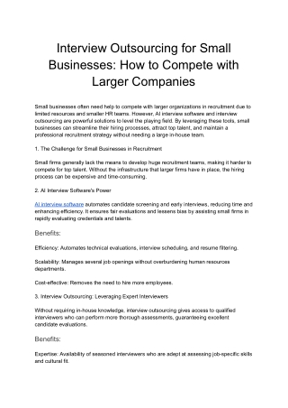 Interview Outsourcing for Small Businesses_ How to Compete with Larger Companies