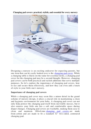 Changing pad covers: practical, stylish, and essential for every nursery