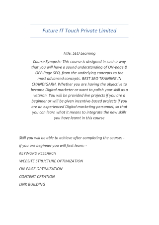 Future IT Touch Private Limited PDF