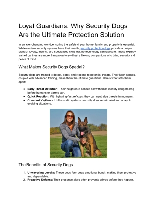 Loyal Guardians_ Why Security Dogs Are the Ultimate Protection Solution