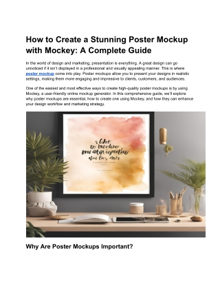 How to Create a Stunning Poster Mockup with Mockey_ A Complete Guide