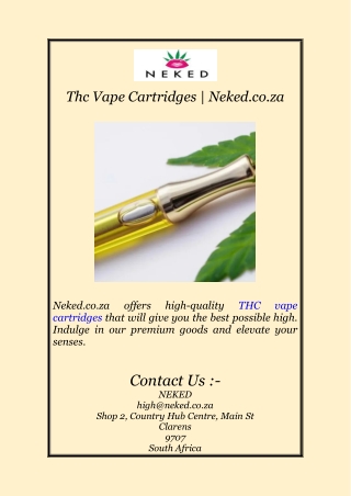 Thc Vape Cartridges | Neked.co.za